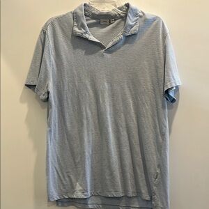 ONIA Men's Striped Blue Polo Shirt- size large